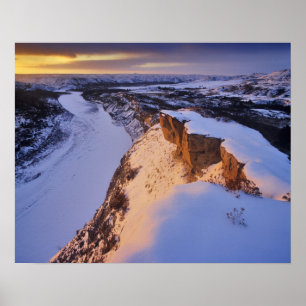 Poster La rivière Little Missouri en hiver à