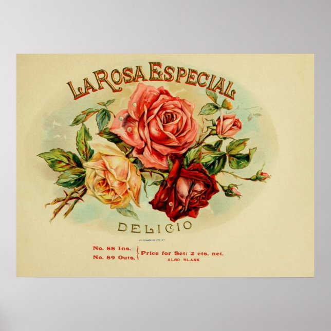 Poster LA.Rosa.E.Special Cigar Box Étiquettes (Devant)