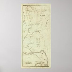 Poster La route de Bonaparte d'Elbe à Paris