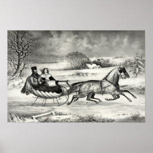 Poster La Route, hiver - 1853