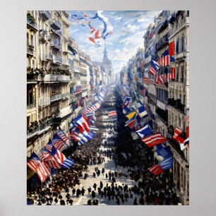 Poster La rue Montorgueil à Paris