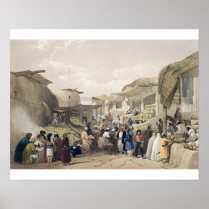 Poster La rue principale dans le bazar chez Caubul, en
