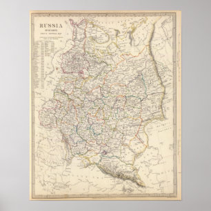 Poster La Russie en Europe carte générale