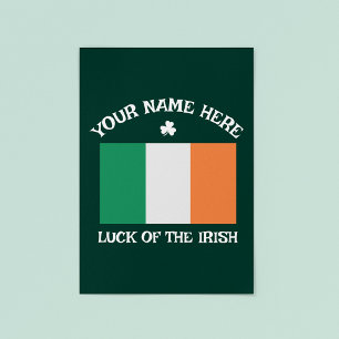 Poster La Saint-Patrick Drapeau Irlande Nom Personnalisé