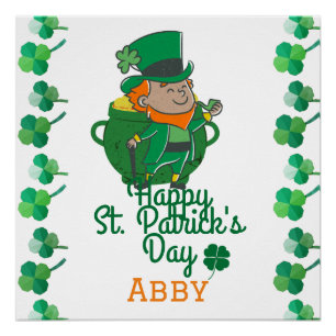 Poster La Saint-Patrick, Shamrock de la fête verte irland