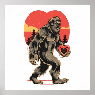 Poster la Saint-Valentin coeur de Bigfoot