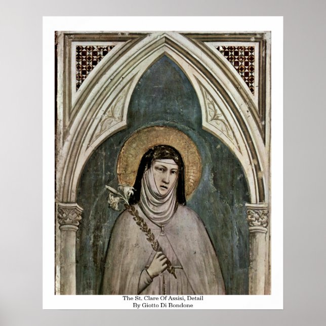 Poster La Sainte Claire D'AssiseDétail Par Giotto Di Bond (Devant)