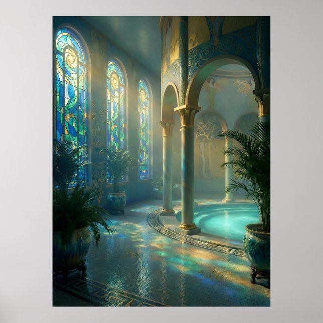 Poster La salle de bain ensoleillée (Devant)