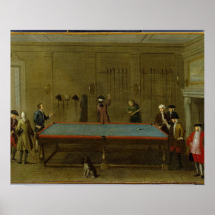 Poster La salle de billard (huile sur la toile)
