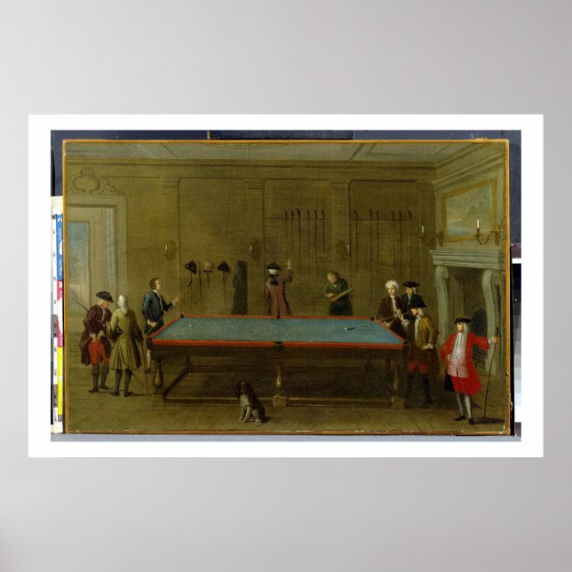 Poster La salle de billard (huile sur toile) (Devant)
