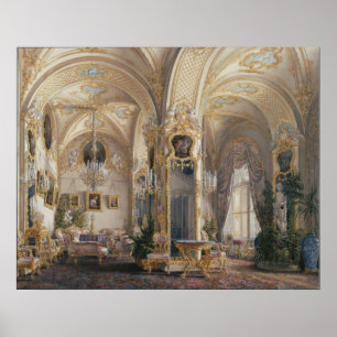 Poster La Salle de Dessin en style Rococo II, avec Cupido