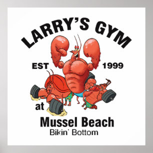 Poster La salle de sport de Larry à Mussel Beach