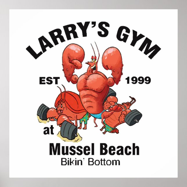 Poster La salle de sport de Larry à Mussel Beach (Devant)