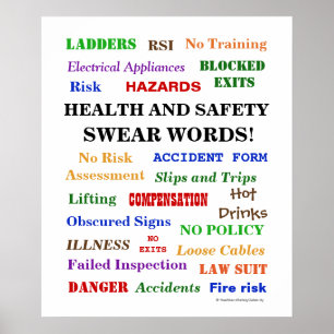 Poster La santé et sécurité jurent des mots - ennuyants