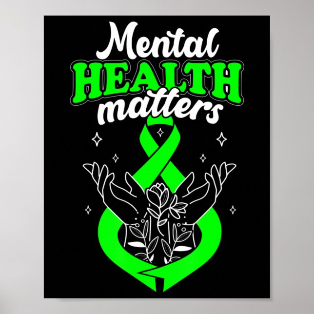 Poster La santé mentale est importante Fleurs Sensibilisa (Devant)