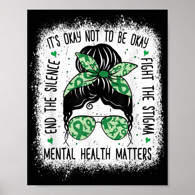 Poster La santé mentale est importante Messy Bun La santé (Devant)