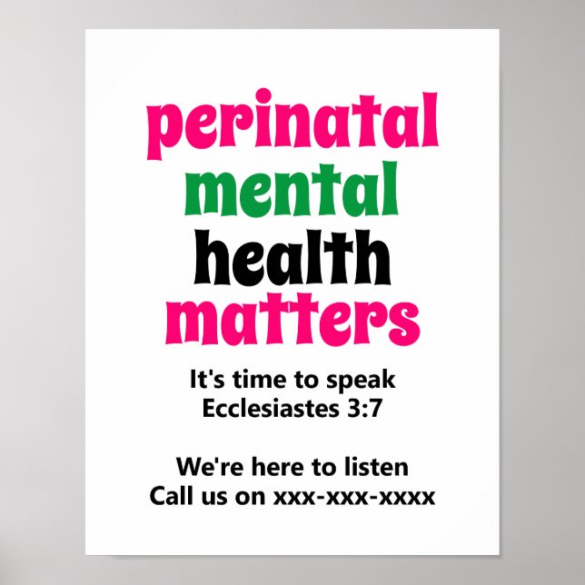 Poster La santé mentale périnatale est importante (Devant)