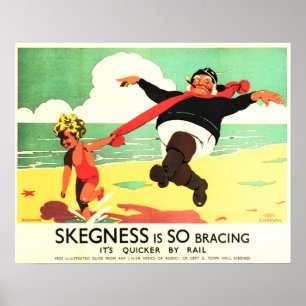 Poster LA SCEGNE PLUS LONGUE EST SI BRACING Beach Vintage