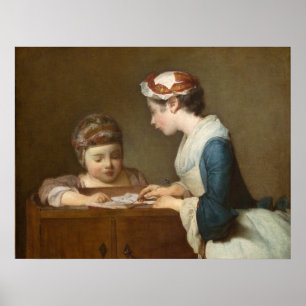 Poster La Schoolmistress - Jean-Siméon Chardin Art