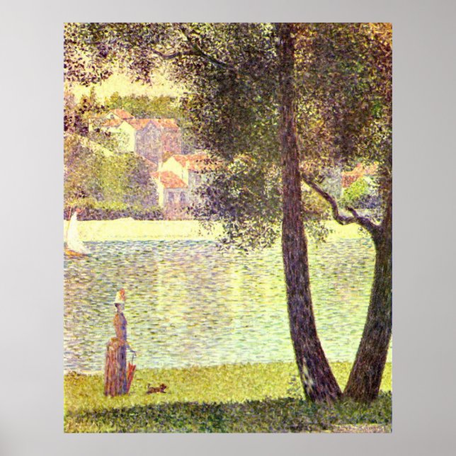 Poster La Seine à Courbevoie, par Georges-Pierre Seurat (Devant)