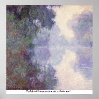 Poster La Seine à Giverny, brouillard matinal de Claude M