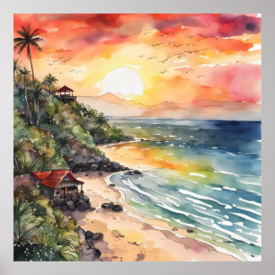 Poster La Serenade du coucher de soleil à Bali