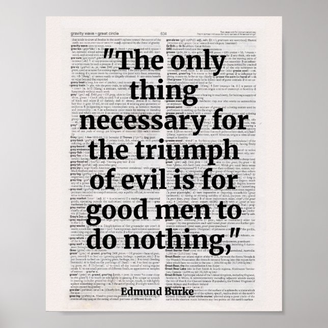 Poster La seule chose nécessaire au triomphe du mal (Devant)