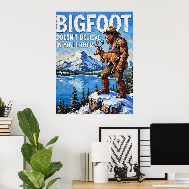 Poster La solitude de l'hiver : la position de Bigfoot (Bureau à domicile)