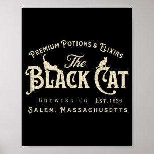 Poster La sorcière de chat noir m Est 1626 Halloween Chat