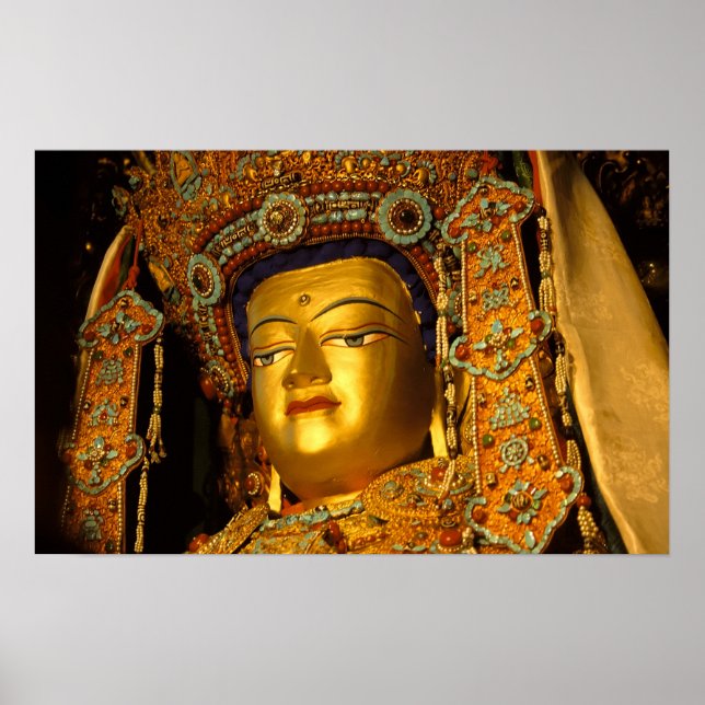 Poster La statue dorée du Bouddha Jowo, le temple Jokhang (Devant)