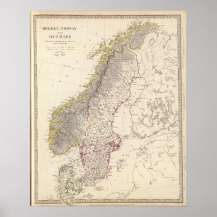 Poster La Suède, Norvège, Danemark 3