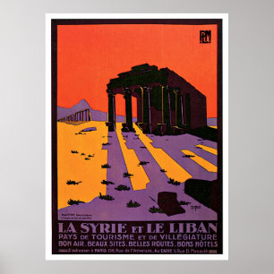 Poster La Syrie Et Le Liban / Palmyre France Vintage