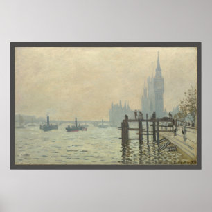 Poster La Tamise sous Westminster par Claude Monet
