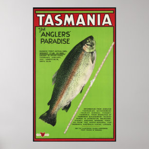 Poster La Tasmanie le paradis des pêcheurs à  la ligne