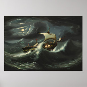 Poster La tempête a jeté la frégate en l'air par des