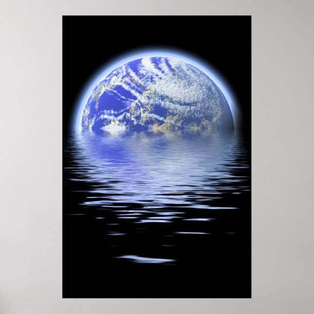 Poster La Terre Au-Dessus De L'Eau Inondée (Devant)