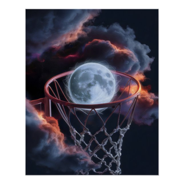 Poster La Terre dans un cerceau de basket. (Devant)
