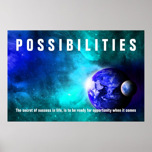 Poster La Terre Des Possibilités Spatiales Citation De Su (Devant)