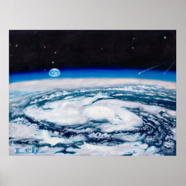 Poster La Terre d'une hauteur de rotation