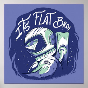 Poster La Terre est la Théorie Plate Drôle Espace Extérie