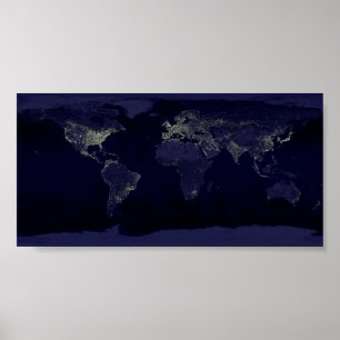 Poster la terre la nuit