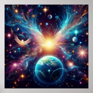 Poster La Terre, les Étoiles et les Planètes