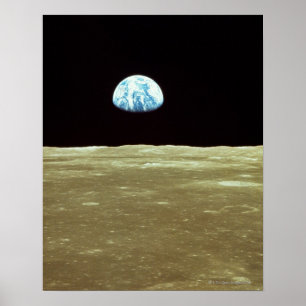 Poster La terre se levant au-dessus de la lune