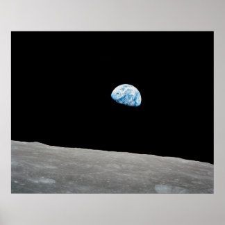 Poster La Terre S'Élève Au-Dessus De L'Horizon Lunaire.