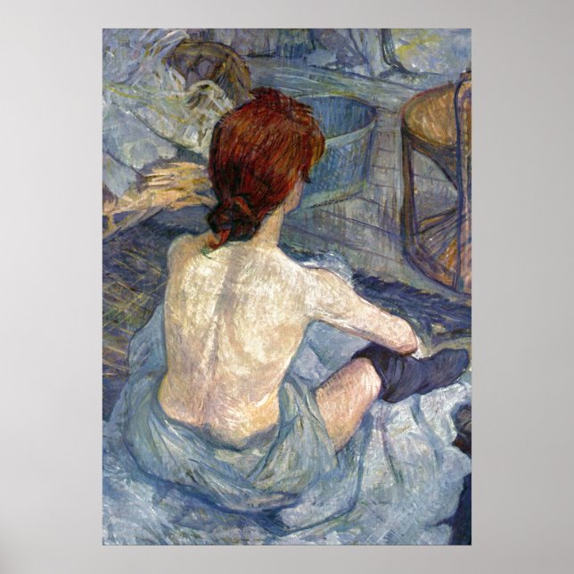 Poster La Toilette Rousse - Peinture Toulouse-Lautrec (Devant)