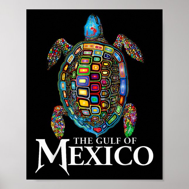Poster La Tortue De Mer Graphique Golfe Du Mexique N'Oubl (Devant)