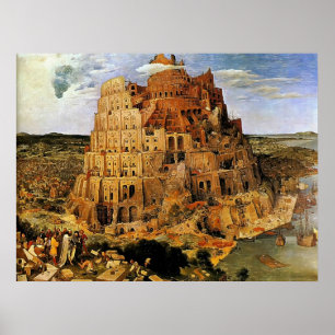 Poster "La Tour de Babel" de Pieter Bruegel (vers 1563)