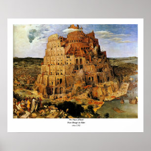 Poster "La Tour de Babel" de Pieter Bruegel (vers 1563)