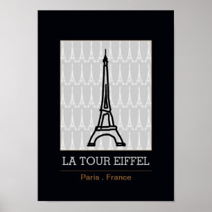 Poster La Tour Eiffel / noir et blanc