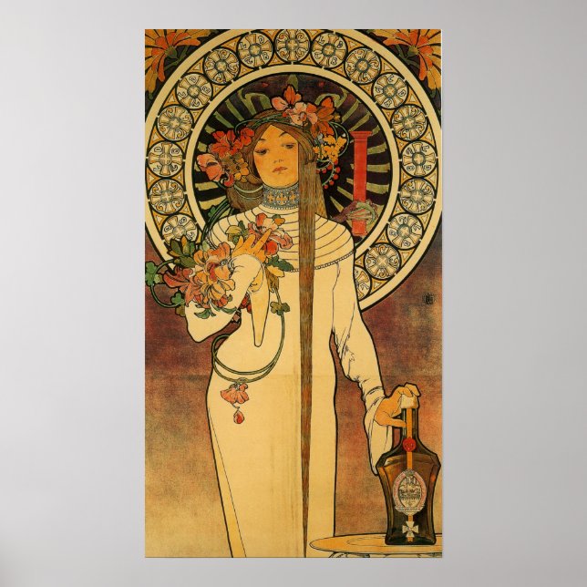 Poster La Trappistine par Alfons Mucha - Art Nouveau (Devant)